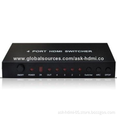 HDMI Switcher 4 x 1, 1.4V, Full HD 1,080P, 5V DC/2A Power Supply